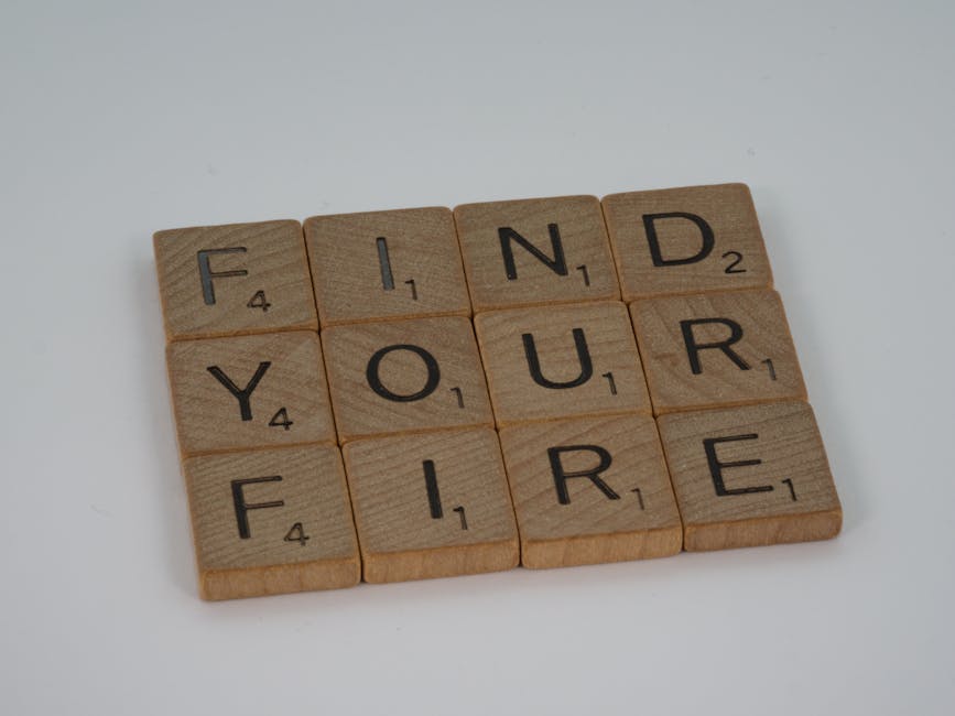 Discover your soul's desires - Wooden scrabble tiles arranged to spell 'Find Your Fire' on a white background.
